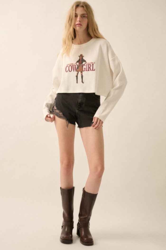 Love like a cowgirl thermal graphic sweatshirt - image 2