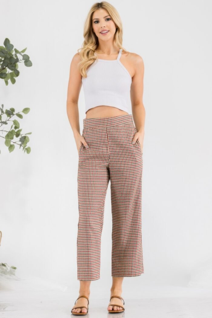 Gingham high waist pants - image 2