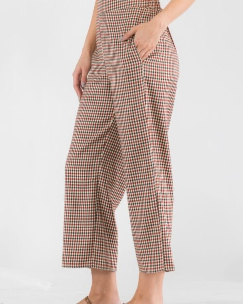 gingham high waist pants