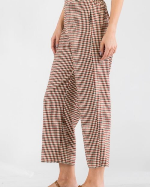 gingham high waist pants