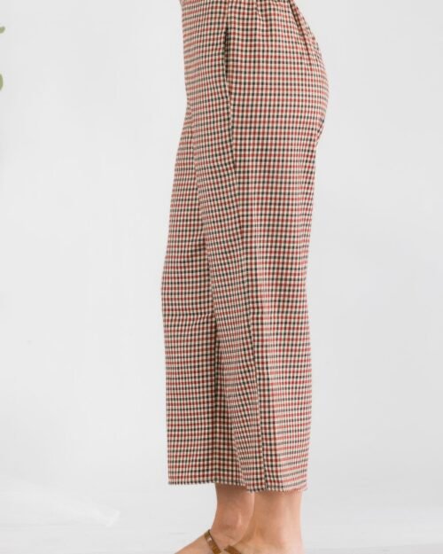 gingham high waist pants