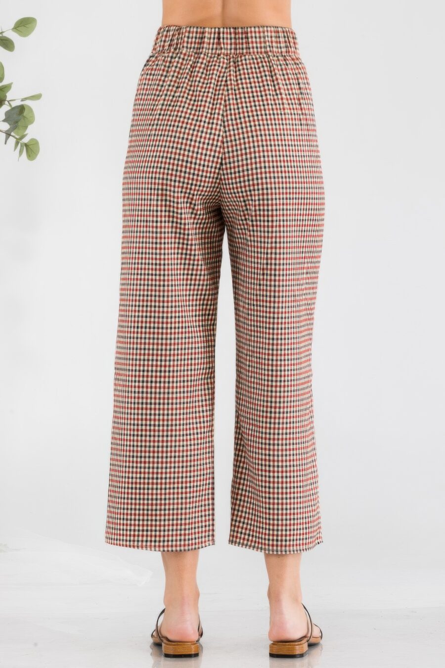 Gingham high waist pants