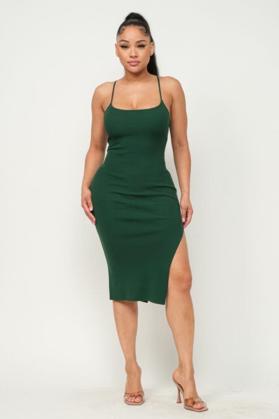 Side slit cami dress