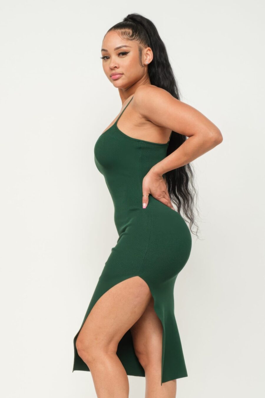 Side slit cami dress