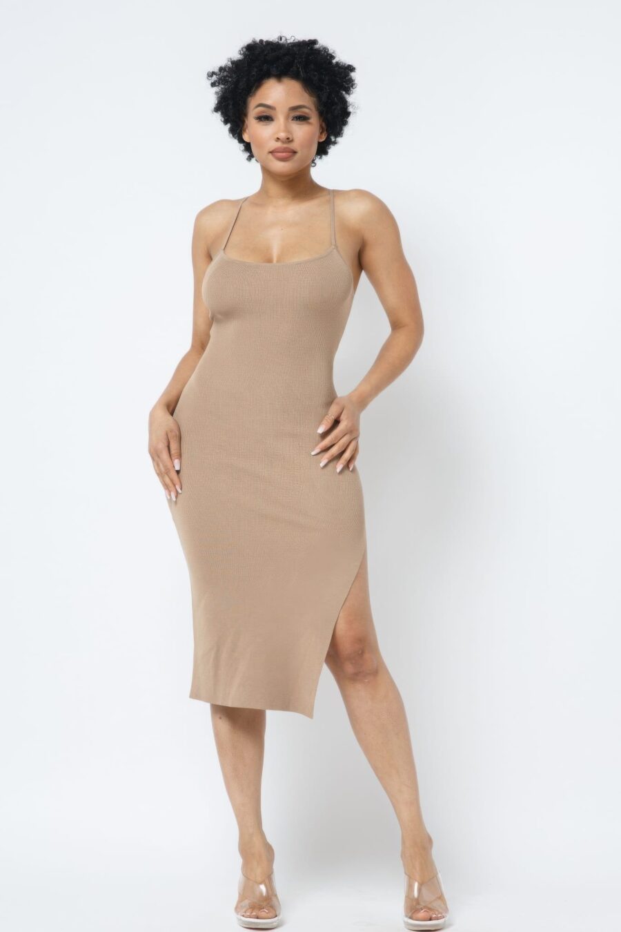 Side slit cami dress