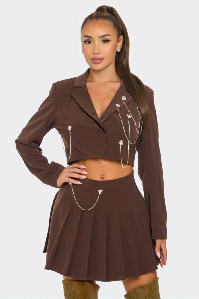 Skirt set – pleated skirt set glamorous elegance & chic styling