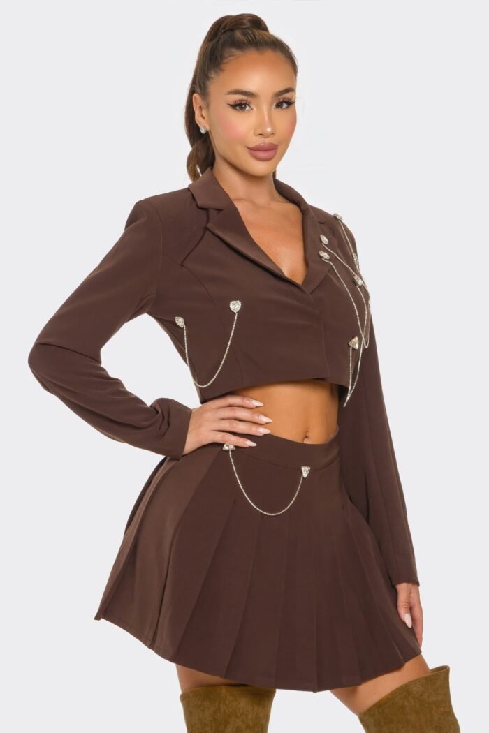 Pleated skirt set