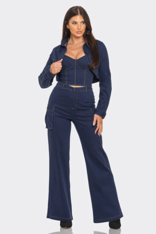 Crop Jacket 3pcs Set - Image 6