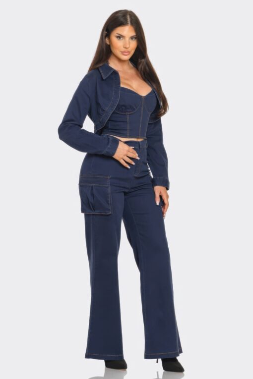 Crop Jacket 3pcs Set - Image 8