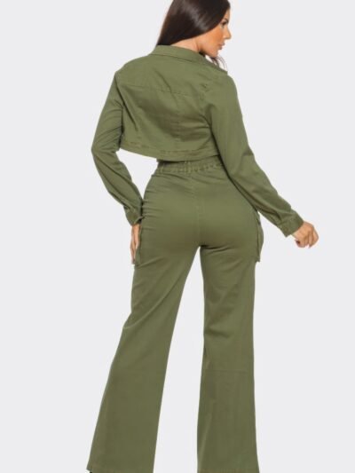 Crop Jacket 3pcs Set