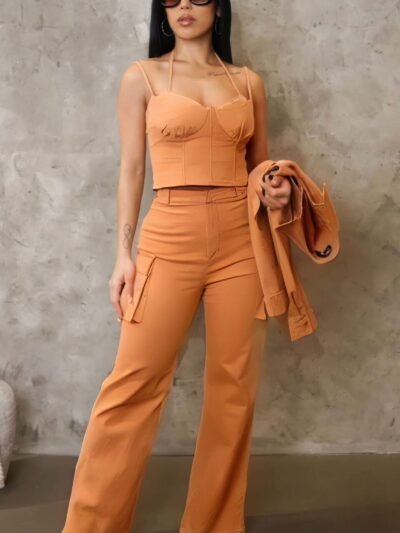 Crop Jacket 3pcs Set