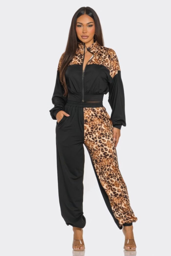 Animal print jogger set