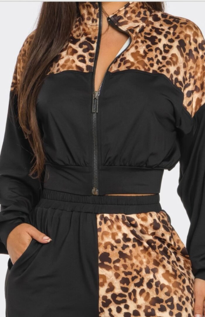Animal print jogger set