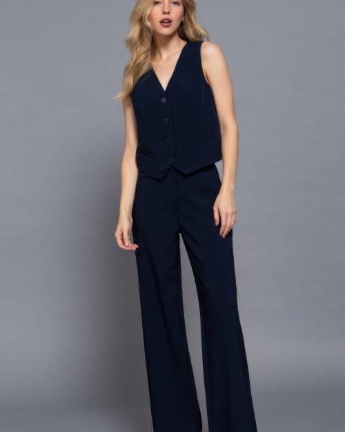 v-neckline w/front button closure vest