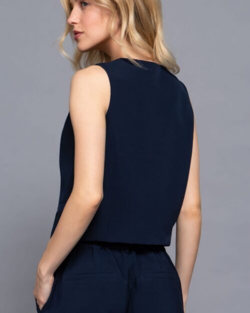 v-neckline w/front button closure vest