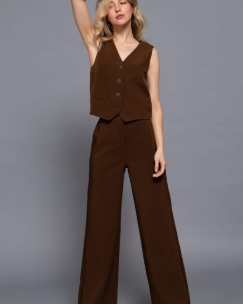 v-neckline w/front button closure vest