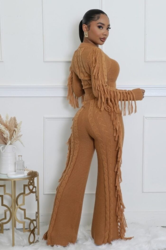 Knitted stretch pant set