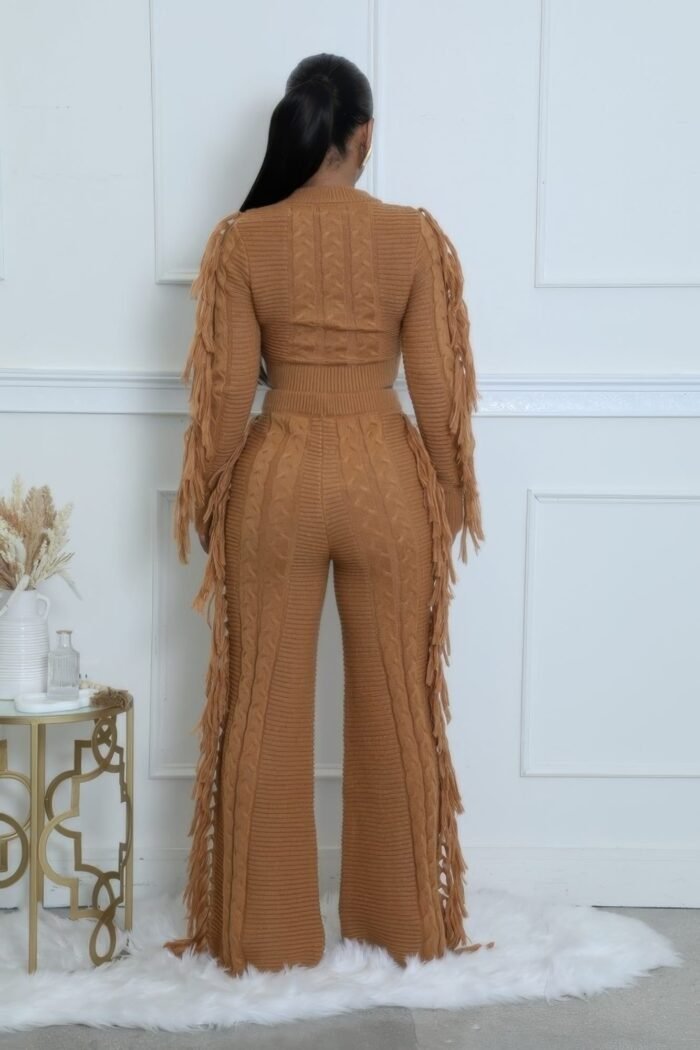 Knitted stretch pant set