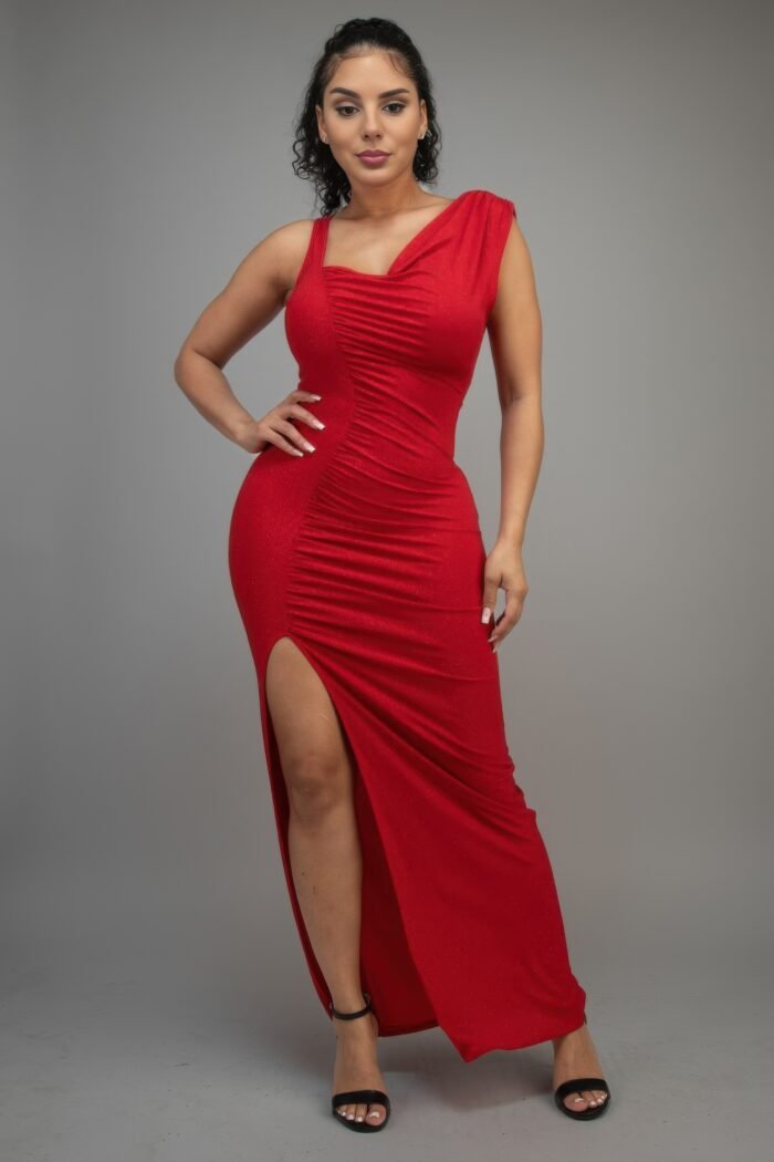 Glitter slitted dress