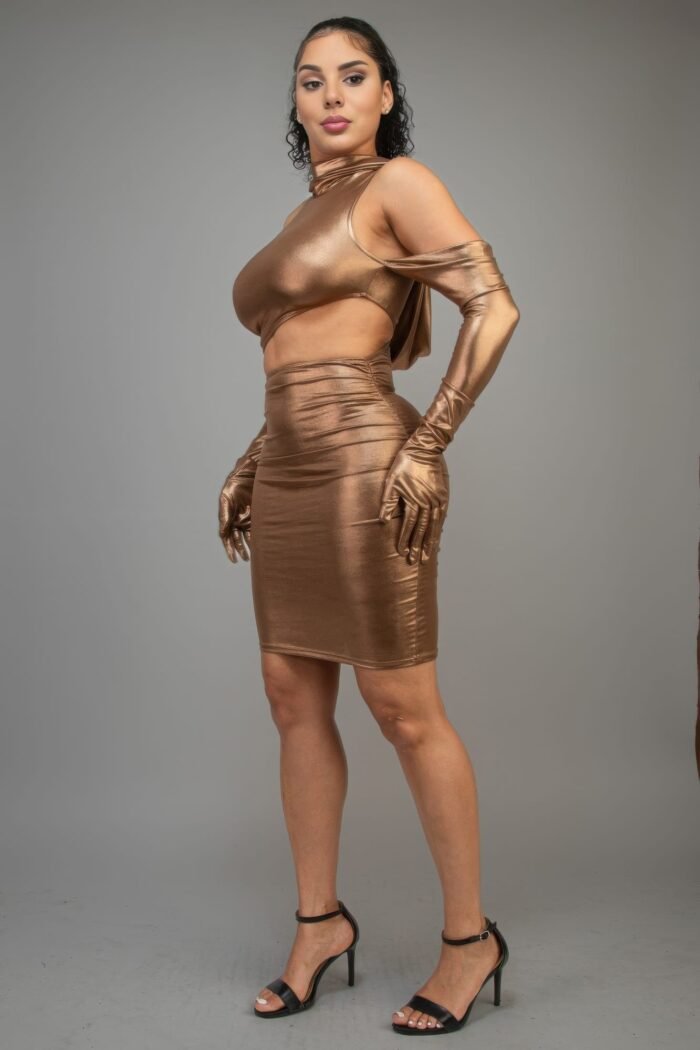 Short dress with gloves & hoodie