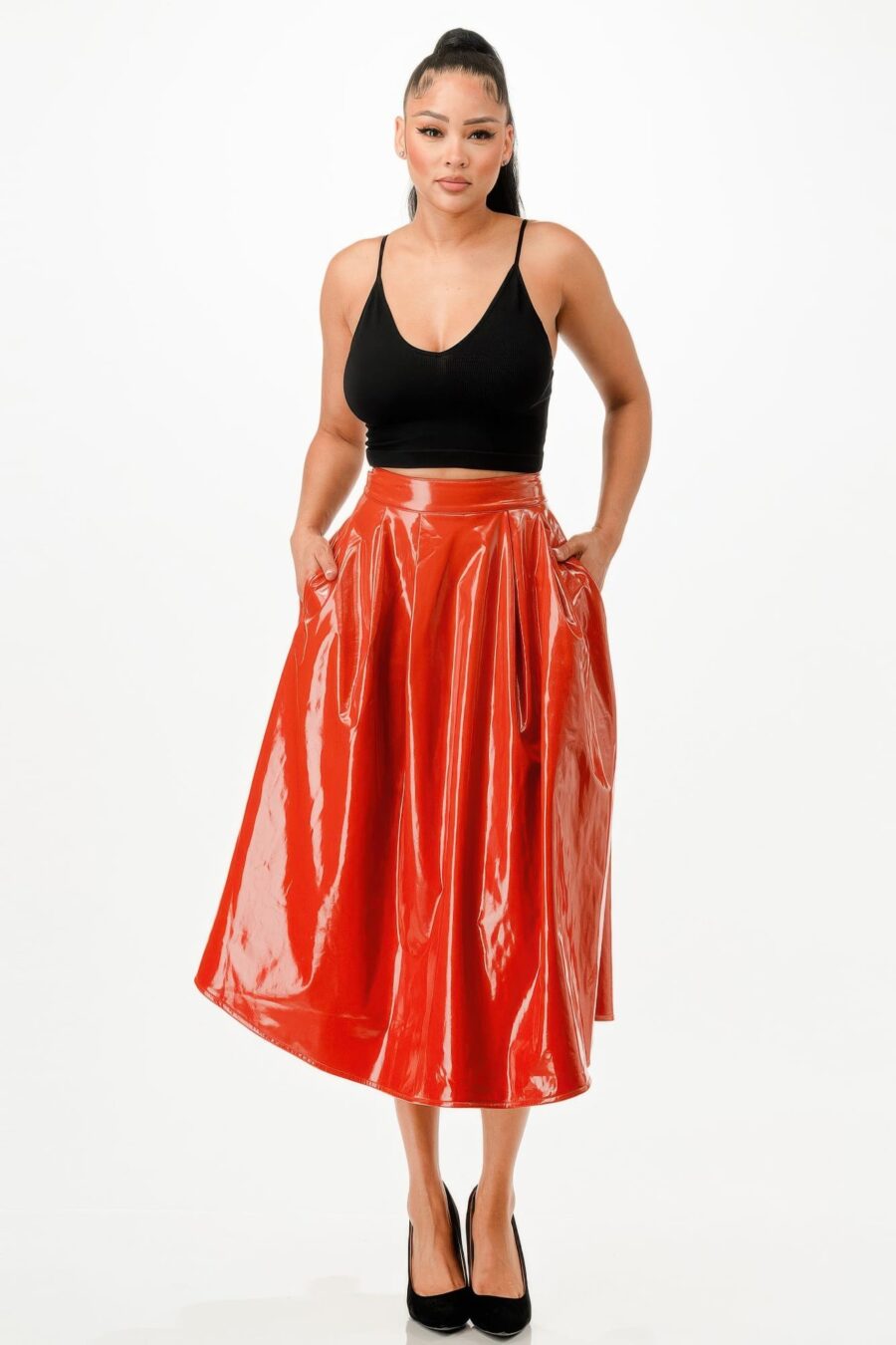 Midi skirt with pockets