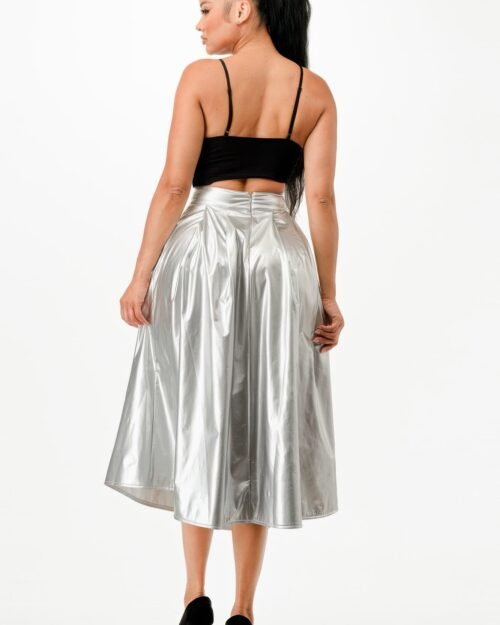 day-to-night silver party skirt for women