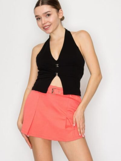 Halter Neck Buckled Open-back Top Halter Neck Buckled Open-back Top
