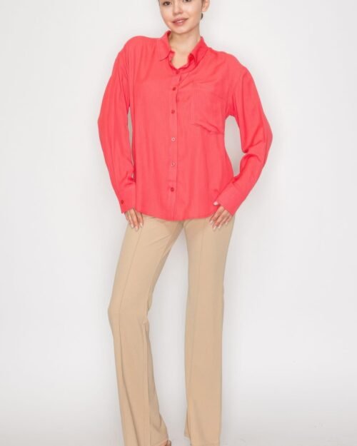 button down collared linen shirt