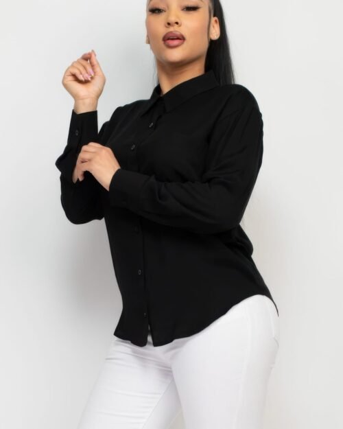 button down collared linen shirt