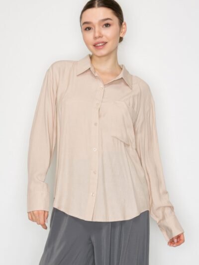 Button Down Collared Linen Shirt