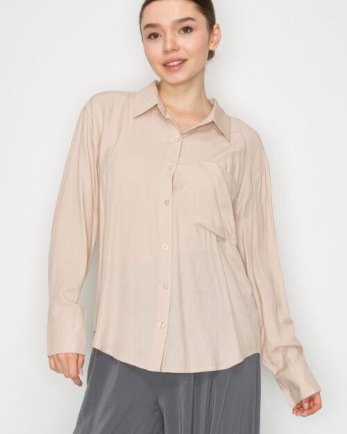 Button Down Collared Linen Shirt