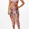 Adjustable Ruching Midi Skirt Set