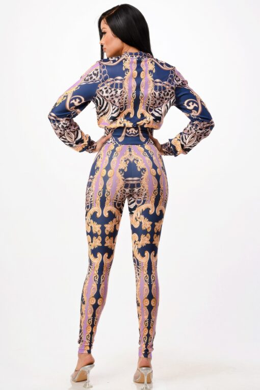 Zip-up Style Jacket With Leggings Set - Image 4