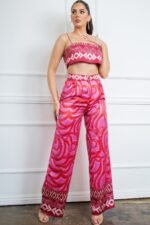 Bra Top And Wide Leg Pants Set - Image 2
