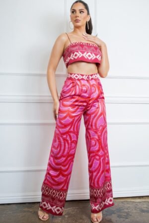 Bra Top And Wide Leg Pants Set Bra Top And Wide Leg Pants Set