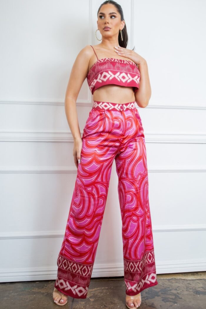 Bra top and wide leg pants set - image 2