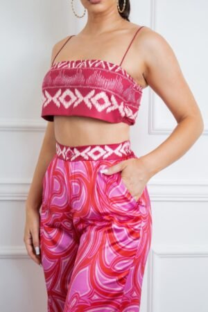 Bra Top And Wide Leg Pants Set Bra Top And Wide Leg Pants Set