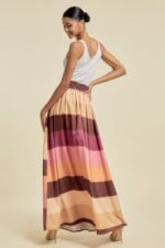 Color Block Maxi Skirt With Pockets - Image 6