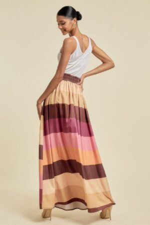 Color Block Maxi Skirt With Pockets Color Block Maxi Skirt With Pockets
