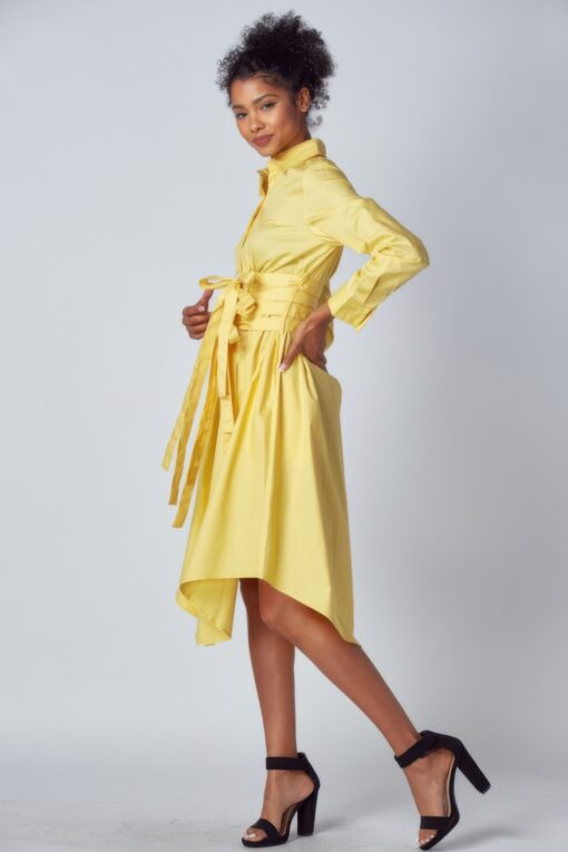 Shirt Dress With Tie Up Belt Detail - Image 3