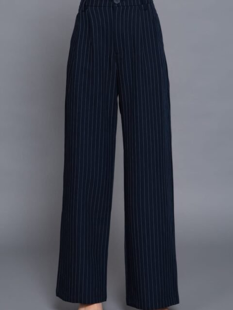 Pin Stripe Woven Straight Pants