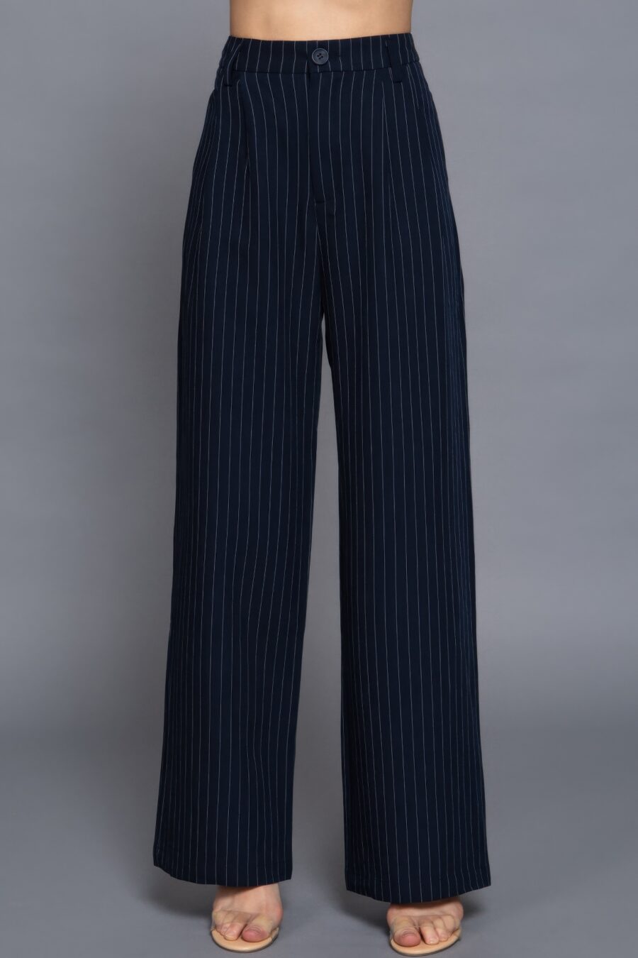 Pin stripe woven straight pants