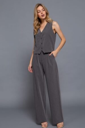 Pin Stripe Woven Straight Pants Pin Stripe Woven Straight Pants