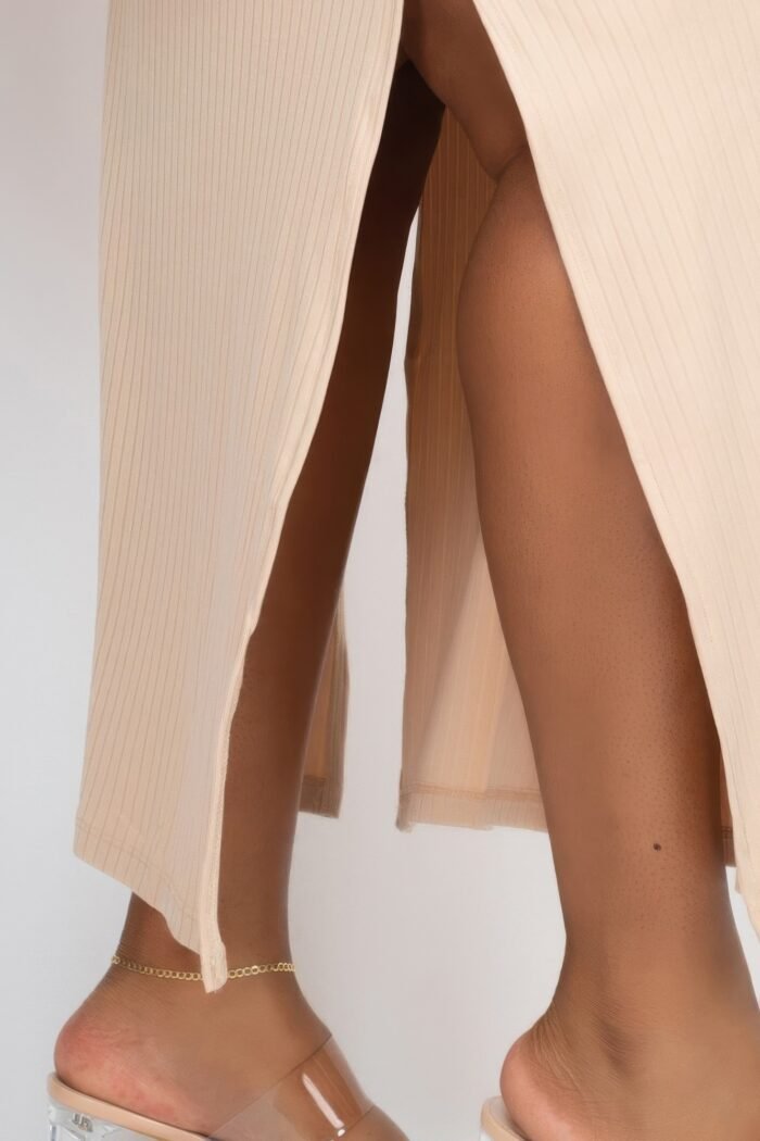 Plus size ribbed side slit long cami maxi dress - image 4