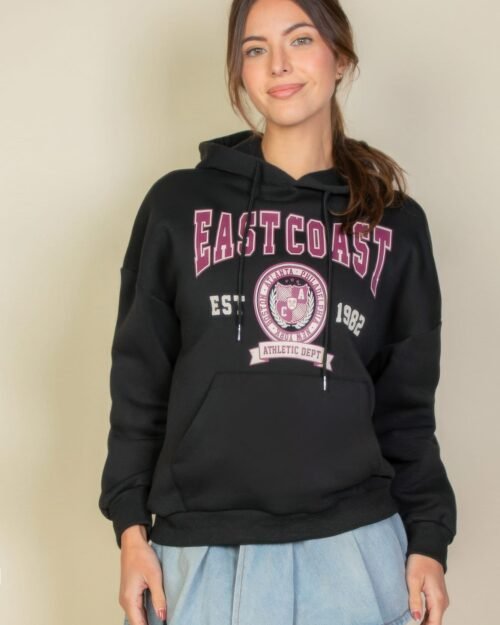 Eastcoast Graphic Kangaroo Pocket Hoodie | Cozy Pullover