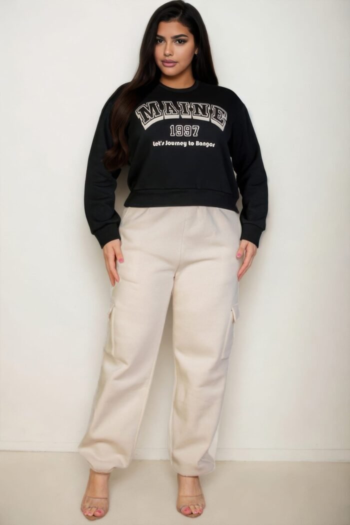 Plus size graphic drop shoulder sweatshirt