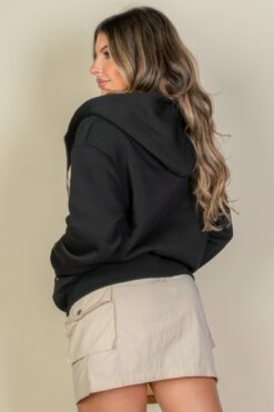 Drop Shoulder Hoodie - Graphic Zipper Up Hoodie