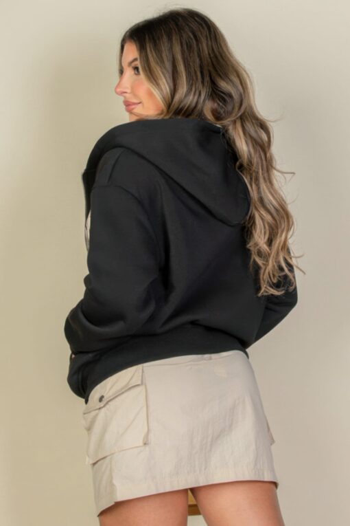Drop Shoulder Hoodie - Graphic Zipper Up Hoodie - Image 5