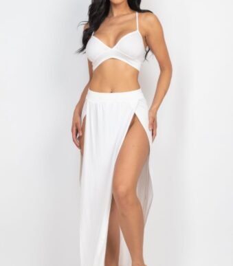 Bra Top & Side Slit Maxi Skirt