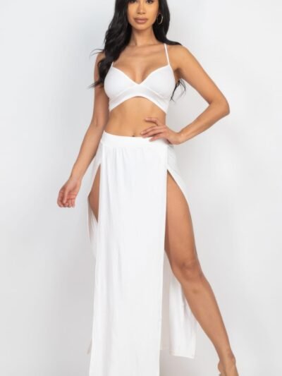 Bra Top & Side Slit Maxi Skirt Bra Top & Side Slit Maxi Skirt